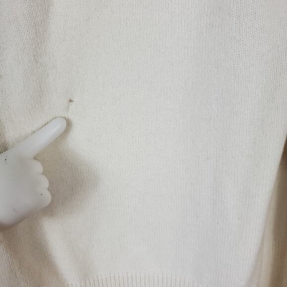 Talbots Cream 100% Cashmere One Button Cardigan Size L - Picture 8 of 12